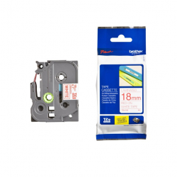 Касета за етикетен принтер BROTHER ТИП TZ - 18 mm RED ON WHITE TAPE - P№TZE242 на най-ниска цени