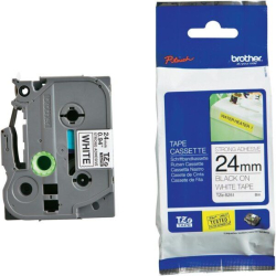 Касета за етикетен принтер BROTHER ТИП TZ - 24 mm x 8,00 m - BLACK ON WHITE STRONG ADHESIVE TAPE