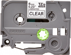 Касета за етикетен принтер BROTHER ТИП TZ - 6 mm BLACK ON CLEAR TAPE - TZE111