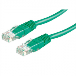 Медна пач корда Roline 21.15.0443,. UTP Patch кабел Cat.5e, 20.0 м, AWG24, зелен цвят