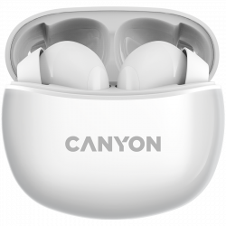 Слушалки Canyon TWS-5 Bluetooth headset, with microphone, BT V5.3 JL 6983D4, бели