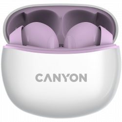 Слушалки Canyon TWS-5, безжични Bluetooth, в ухо, вграден микрофон, виолетов