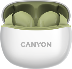 Слушалки Canyon TWS-5 Bluetooth headset, with microphone, BT V5.3 JL 6983D4, Зелени/Бели