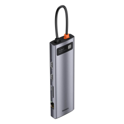 USB Хъб Мултифункционален USB хъб Baseus Type-C 11 в 1 Metal Gleam Series тъмносив