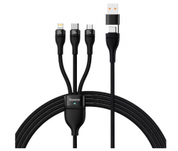 Кабел/адаптер Кабел 3в1 Baseus Flash Series USB към USB-C + micro USB + Lightning 100W, 1.5м