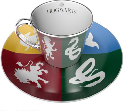 BYSTYLE HARRY POTTER Mirror mug & plate set Sorted, Чаша, Подложка с емблеми