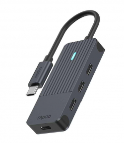 USB Хъб 4-портов хъб USB-C RAPOO UCH-4002, 4 x USB-C, Черен