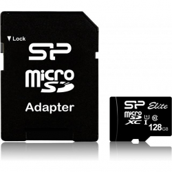 SD/флаш карта Silicon Power Elite, 128GB, Micro SDHC-SDXC, UHS-I, SD адаптер