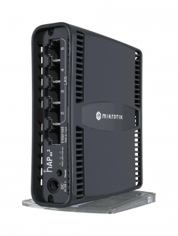 Рутер MikroTik hAP ax2 C52iG-5HaxD2HaxD-TC, 2.4-5GHz, Eternet LAN, Черен