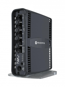 Безжичен рутер Рутер MikroTik hAP ax2 C52iG-5HaxD2HaxD-TC, 2.4-5GHz, Eternet LAN, Черен