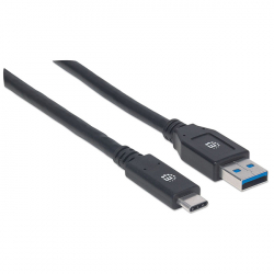 Кабел/адаптер MANHATTAN 354981 :: Кабел USB 3.2 Gen 1, Type-A Male to Type-C Male, 5 Gbps, 3 m