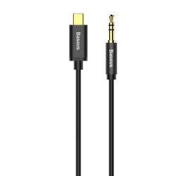 Кабел/адаптер Baseus CAM01-01, USB Type-C, 3.5 мм аудио жак,  1.2м, черен