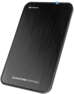 Кутия/Чекмедже за HDD Sharkoon QuickStore Portable, 2.5", Алуминиев, ASM1351, 10 Gbit/s, 70 см кабел, Черен