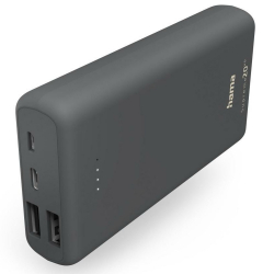 Батерия за смартфон HAMA Supreme 20HD, 20000 mAh, USB 2.0, micro USB, USB Type-C, Сив