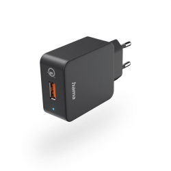 Мрежова карта/адаптер Мрежово зарядно Hama, Qualcomm Quick Charge 3.0, USB-A, 19.5 W, Черен