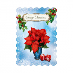 Канцеларски продукт Gespaensterwald Картичка Romantique Merry Christmas, с цветя