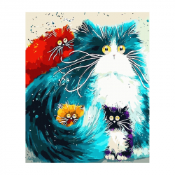  Foska Комплект рисуване по номера Котки, 40 x 50 cm