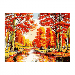 Foska Комплект рисуване по номера Есен, 40 x 50 cm