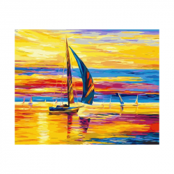  Foska Комплект рисуване по номера Платноходки, 40 x 50 cm
