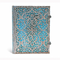 Канцеларски продукт Paperblanks Тефтер Maya Blue, Ultra, широки редове, твърда корица, 120 листа