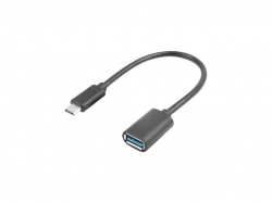 Кабел/адаптер Lanberg Adater Cable USB-C(M) 3.1--USB-A(F) OTG 15CM Black