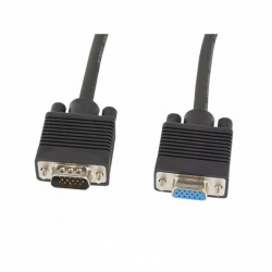 Кабел/адаптер Lanberg Cable VGA M-F EXTENSION 3M Shielded Ferrite Black