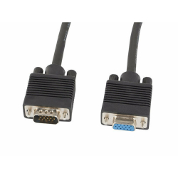 Кабел/адаптер Lanberg Cable VGA M-F EXTENSION 5M Shielded Ferrite Black