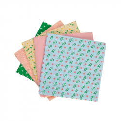  Craft ID Плат с мотиви на цветя и сърца, 100% полиестер, 50 х 50 cm, 5 броя