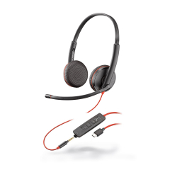 Слушалки Стерео слушалки Plantronics Blackwire C3225, USB-C & 3.5мм жак