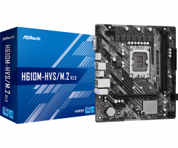 Дънна платка ASROCK H610M-HVS-M.2 R2.0, s.1700, mATX, Intel H610, 2x DDR4