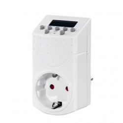 Цифров седмичен таймер Mini, Точност до минутата, 20 програми, Бял