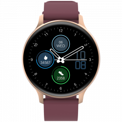 Смарт часовник CANYON CNS-SW68BB, 1.28"TFT 240x240, 190mAh, 64МB, Bluetooth, Златист/Лилав