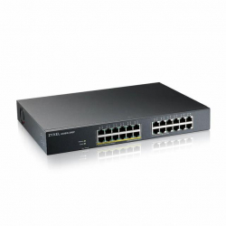 Комутатор/Суич ZyXEL GS1915-24EP, 24-портов, Gigabit, Управляем, Монтаж в шкаф, PoE