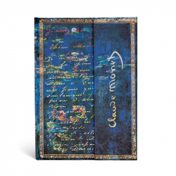 Канцеларски продукт Paperblanks Тефтер Monet, Midi, широки редове, твърда корица, 72 листа
