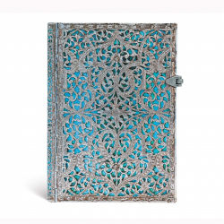 Канцеларски продукт Paperblanks Тефтер Maya Blue, Midi, широки редове, твърда корица, 120 листа