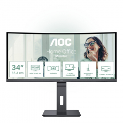 Монитор AOC CU34P3CV, 34" 3440x1440, LED, VA, 4ms, 100Hz, HDMI, DP, USB