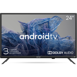 Телевизор 24', HD, Google Android TV, Black, 1366x768, 60 Hz, Sound by JVC, 2x5W, 21 kWh-1000h