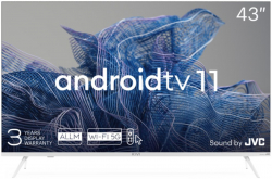 Телевизор 43', UHD, Android TV 11, White, 3840x2160, 60 Hz, Sound by JVC, 2x12W, 53  kWh-1000h