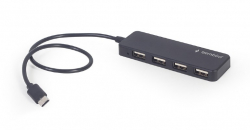 USB Хъб Gembird UHB-CM-U2P4-01, USB Type-C, 30см, черен