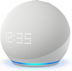 Bluetooth Колонкa Amazon Echo Dot 5, Alexa, Часовник, LED, Бяла
