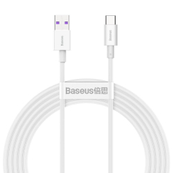 Кабел/адаптер Baseus Superior CATYS-A02 USB-A, USB-C, 66W, 2м, бял