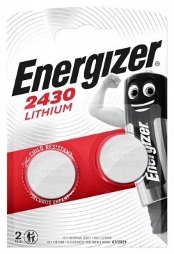 Бутонна батерия литиева ENERGIZER CR2430, 3V, 2 бр. в блистер, цена за 2 батерии