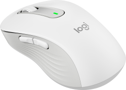Мишка Logitech Signature M650 L, безжична Bluetooth, 4000 dpi, 5 бутона, бял