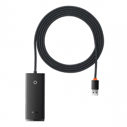 USB Хъб Baseus WKQX030201 USB-A Lite Series 5в1, черен, дължина на кабела 2 метра