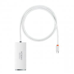 USB Хъб Baseus WKQX030402, 5в1, USB-C, 1м, бял