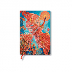 Канцеларски продукт Paperblanks Тефтер Firebird, Midi, широки редове, мека корица, 88 листа