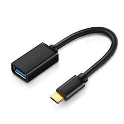 Кабел/адаптер Ugreen 30701, USB 3.0, USB Type-C, 5 Gbps, черен