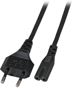 Кабел/адаптер Захранващ кабел за ноутбук Euro - C7 180°, черен Изберете дължина 5 метра