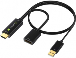 Кабел/адаптер HDMI към DP конвертор-адаптер с USB 4K 60Hz