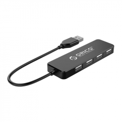USB Хъб Orico FL01-BK, 4 х USB 2.0 порта, черен